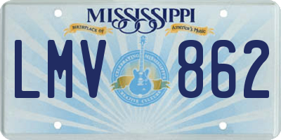 MS license plate LMV862