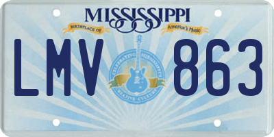 MS license plate LMV863