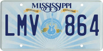MS license plate LMV864