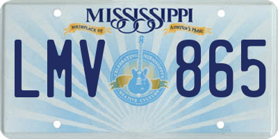 MS license plate LMV865