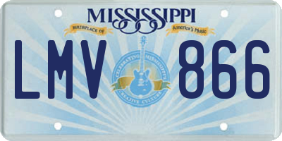 MS license plate LMV866