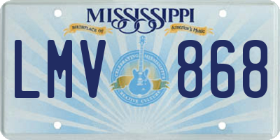 MS license plate LMV868
