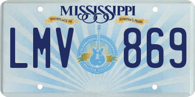 MS license plate LMV869