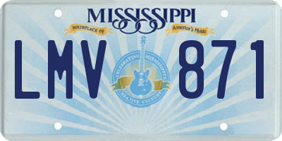 MS license plate LMV871