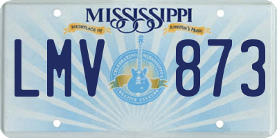 MS license plate LMV873