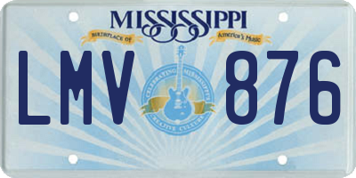 MS license plate LMV876