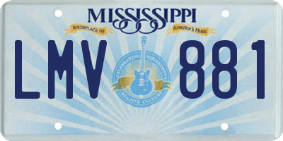 MS license plate LMV881
