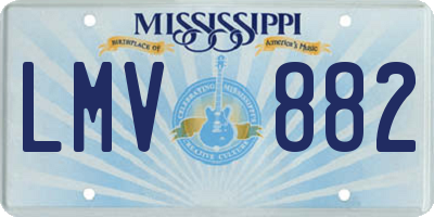 MS license plate LMV882
