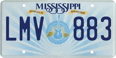 MS license plate LMV883