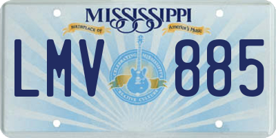 MS license plate LMV885