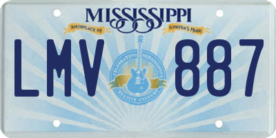 MS license plate LMV887