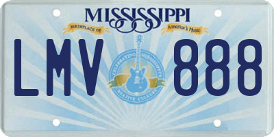 MS license plate LMV888