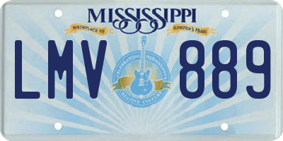 MS license plate LMV889