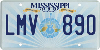 MS license plate LMV890