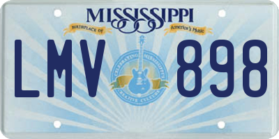 MS license plate LMV898
