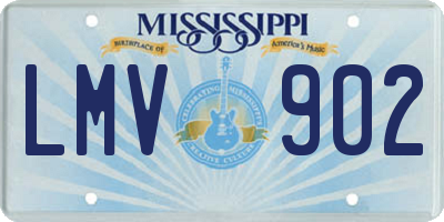 MS license plate LMV902