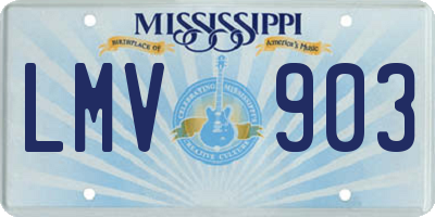 MS license plate LMV903