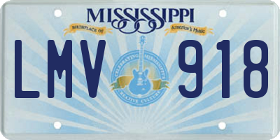 MS license plate LMV918