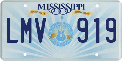 MS license plate LMV919