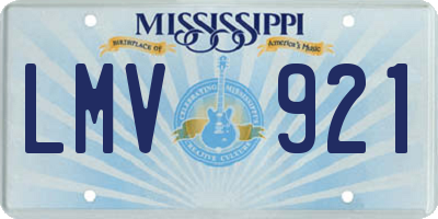 MS license plate LMV921
