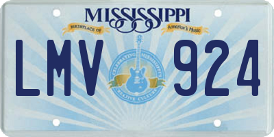 MS license plate LMV924