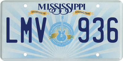 MS license plate LMV936
