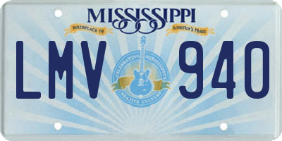 MS license plate LMV940