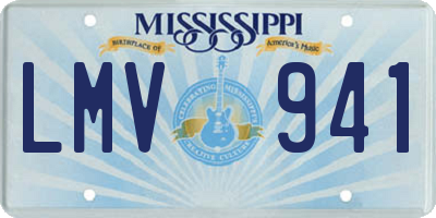 MS license plate LMV941