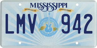 MS license plate LMV942