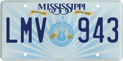 MS license plate LMV943