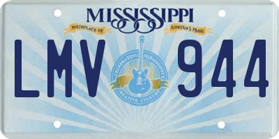 MS license plate LMV944