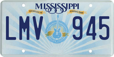MS license plate LMV945