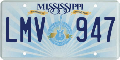 MS license plate LMV947