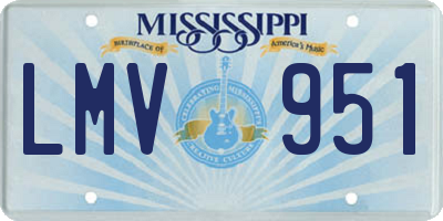 MS license plate LMV951
