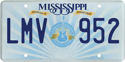 MS license plate LMV952