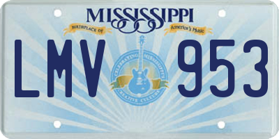 MS license plate LMV953