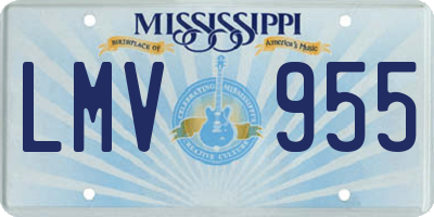 MS license plate LMV955