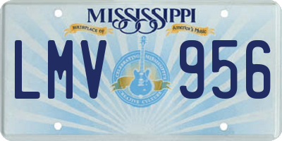 MS license plate LMV956