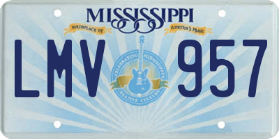 MS license plate LMV957