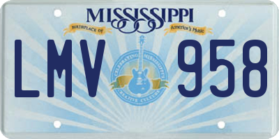 MS license plate LMV958