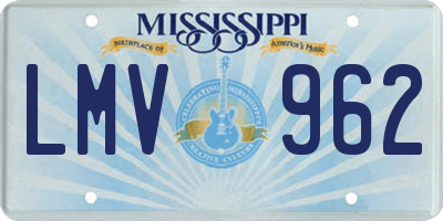 MS license plate LMV962