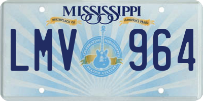 MS license plate LMV964
