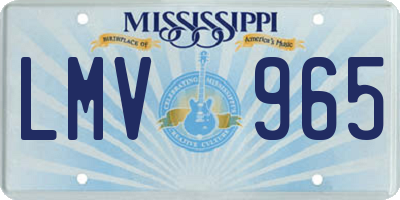 MS license plate LMV965