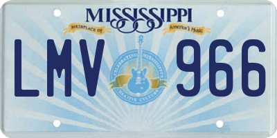 MS license plate LMV966