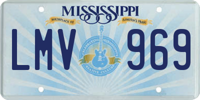 MS license plate LMV969