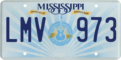 MS license plate LMV973