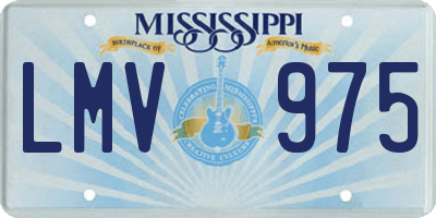 MS license plate LMV975