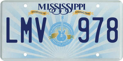 MS license plate LMV978