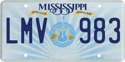 MS license plate LMV983