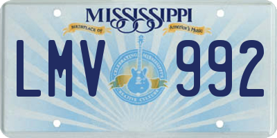 MS license plate LMV992